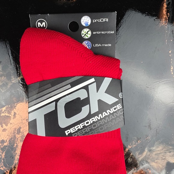 TCK Performance Red Baseball Socks Medium M ProDRI Antimicrobial‎ USA Made New - Picture 2 of 4